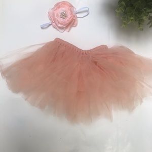 Coral tutu with matching headband